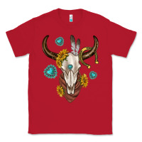 Red western cow skull Classic Tee - texasbilliewilder