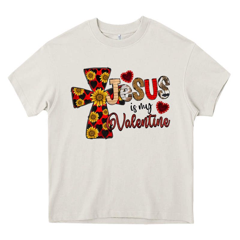 Jesus Is My Valentine Cross Heavy Core Tee by CowhideDigitalArt | Teevron