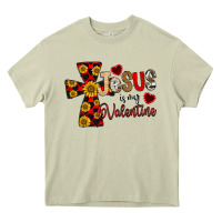 Mossy Jesus is My Valentine Cross Heavy Core Tee - CowhideDigitalArt