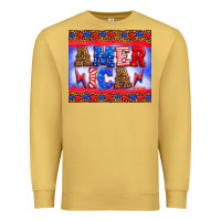 Antique Gold america thunderbolt Premium Sweatshirt - HRA Design Shop