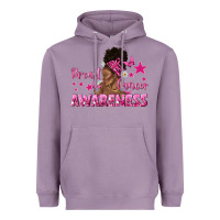 Lavender Breast Cancer Awareness with Afro Woman Heavyweight Hoodie - texasbilliewilder