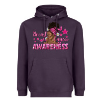 Plum Breast Cancer Awareness with Afro Woman Heavyweight Hoodie - texasbilliewilder