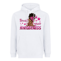 White Breast Cancer Awareness with Afro Woman Heavyweight Hoodie - texasbilliewilder