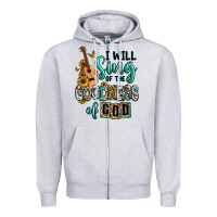 Heather Grey i will sing of the goodness of god Zipper Hoodie - RanaPortraitStore