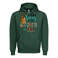 Sports Green i will sing of the goodness of god Zipper Hoodie - RanaPortraitStore