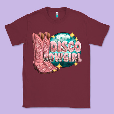 Classic Tee western disco cowgirl