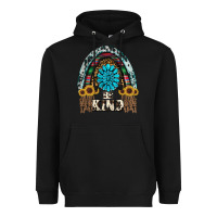 Black western rainbow  be kind Heavyweight Hoodie - RanaPortraitStore