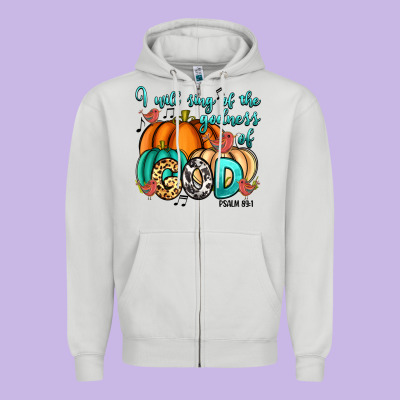 Zipper Hoodie i will sing of the godness of god psalm 89 1