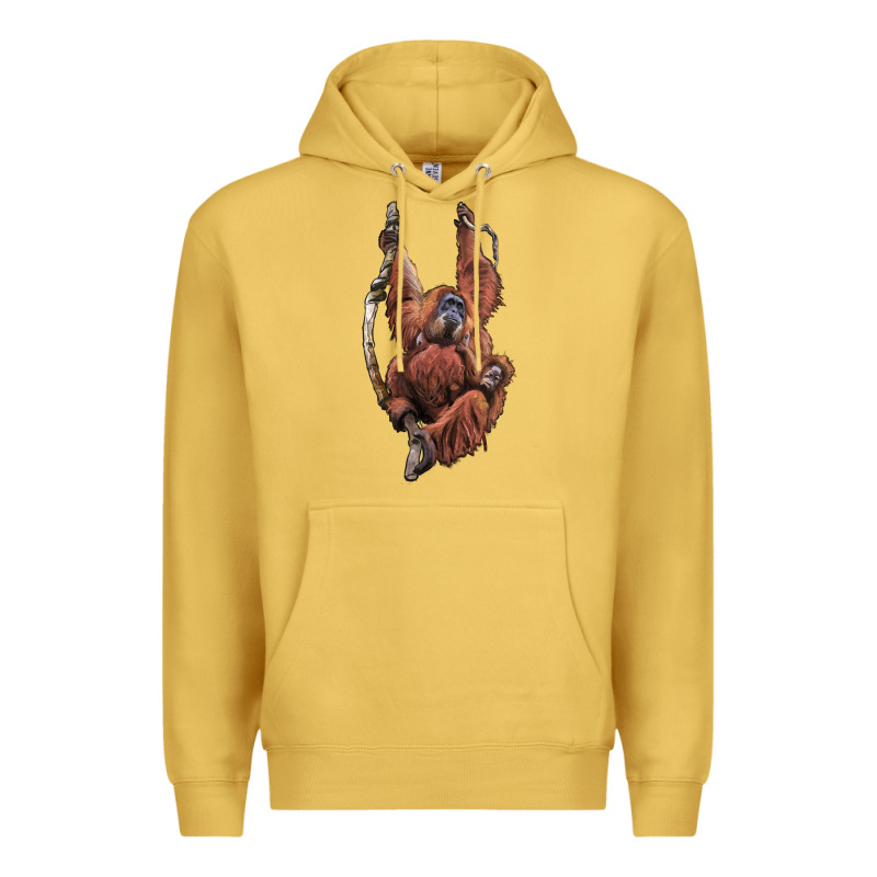 Orangutan And Baby Premium Hoodie by LillyAllenDesigns | Teevron