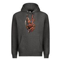 Charcoal Heather Orangutan And Baby Premium Hoodie - LillyAllenDesigns