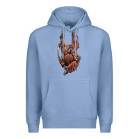 Colony Blue Orangutan And Baby Premium Hoodie - LillyAllenDesigns