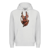 Dove Grey Orangutan And Baby Premium Hoodie - LillyAllenDesigns