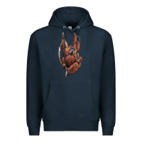 Navy Orangutan And Baby Premium Hoodie - LillyAllenDesigns