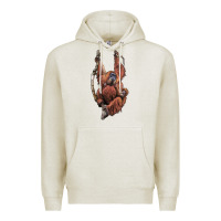 Oatmeal Heather Orangutan And Baby Premium Hoodie - LillyAllenDesigns