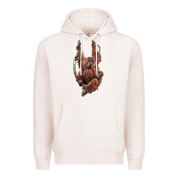 Pale Pink Orangutan And Baby Premium Hoodie - LillyAllenDesigns
