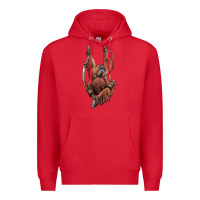 Red Orangutan And Baby Premium Hoodie - LillyAllenDesigns