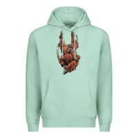 Seafoam Orangutan And Baby Premium Hoodie - LillyAllenDesigns
