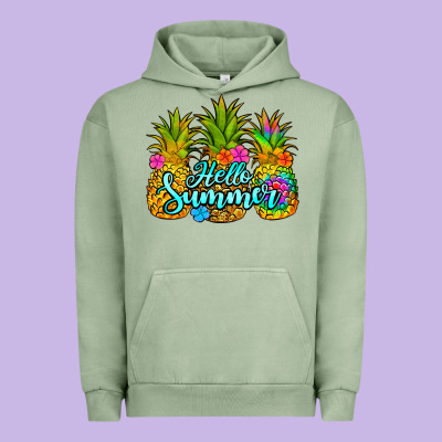 Hello Summer Pineapple Urban Hoodie Designed By Jasminsmagicworld
