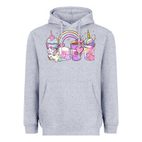 Heather Grey unicorn coffee cups Heavyweight Hoodie - Zillion Design Studio