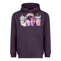 Plum unicorn coffee cups Heavyweight Hoodie - Zillion Design Studio