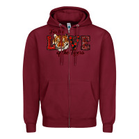 Burgundy for the love of the tigers red Zipper Hoodie - RanaPortraitStore