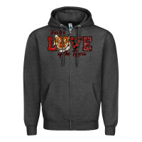 Charcoal Heather for the love of the tigers red Zipper Hoodie - RanaPortraitStore
