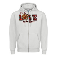 Dove Grey for the love of the tigers red Zipper Hoodie - RanaPortraitStore