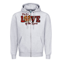 Heather Grey for the love of the tigers red Zipper Hoodie - RanaPortraitStore