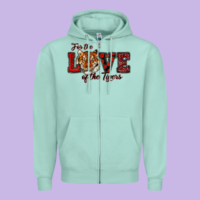 Zipper Hoodie for the love of the tigers red