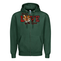 Sports Green for the love of the tigers red Zipper Hoodie - RanaPortraitStore