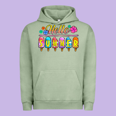 Hello Summer Popsicles Urban Hoodie Designed By Jasminsmagicworld