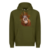 Army Green baby orangutan Premium Hoodie - LillyAllenDesigns