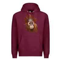 Burgundy baby orangutan Premium Hoodie - LillyAllenDesigns