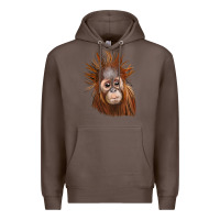 Coffee baby orangutan Premium Hoodie - LillyAllenDesigns