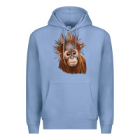 Colony Blue baby orangutan Premium Hoodie - LillyAllenDesigns
