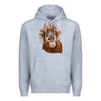 Heather Grey baby orangutan Premium Hoodie - LillyAllenDesigns