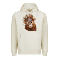 Oatmeal Heather baby orangutan Premium Hoodie - LillyAllenDesigns