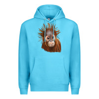 Ocean Blue baby orangutan Premium Hoodie - LillyAllenDesigns