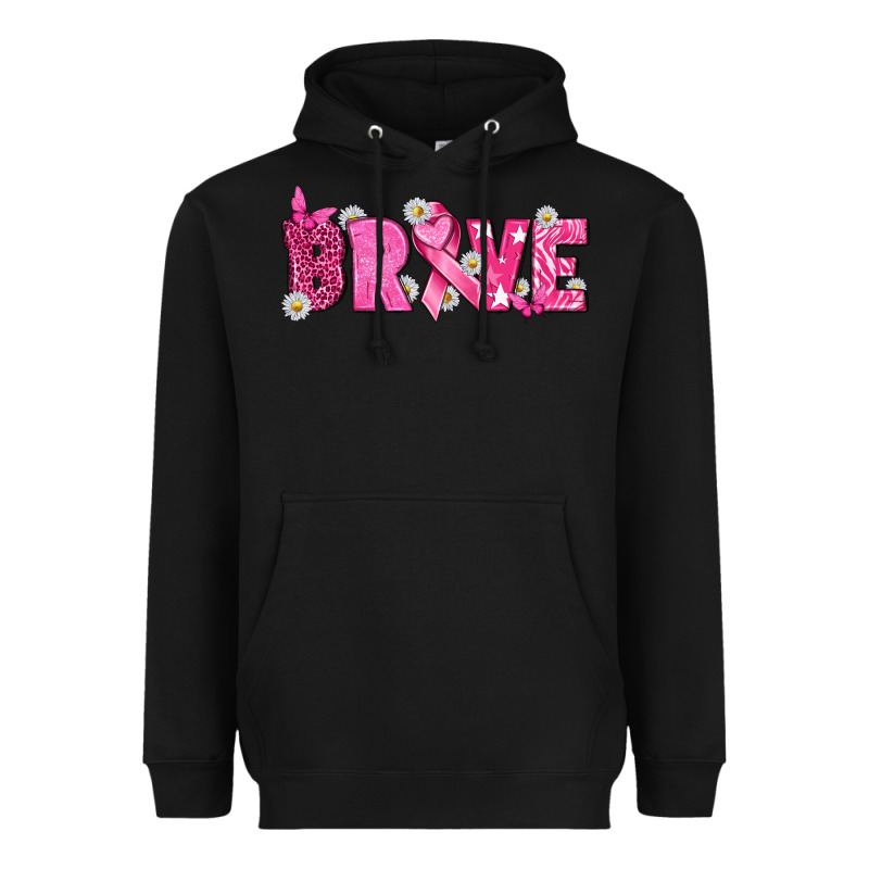 Breast Cancer Brave Heavyweight Hoodie by texasbilliewilder | Teevron