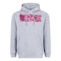 Heather Grey Breast Cancer Brave Heavyweight Hoodie - texasbilliewilder