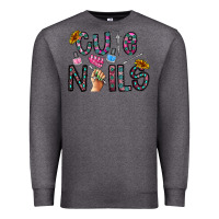 Charcoal Heather cute nails Premium Sweatshirt - CowhideDigitalArt