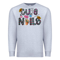 Heather Grey cute nails Premium Sweatshirt - CowhideDigitalArt