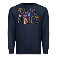 Navy cute nails Premium Sweatshirt - CowhideDigitalArt