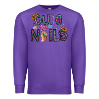 Purple cute nails Premium Sweatshirt - CowhideDigitalArt
