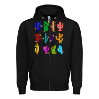 Black christmas glitter cactus Zipper Hoodie - Zillion Design Studio