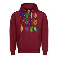 Burgundy christmas glitter cactus Zipper Hoodie - Zillion Design Studio