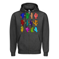 Charcoal Heather christmas glitter cactus Zipper Hoodie - Zillion Design Studio