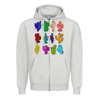 Dove Grey christmas glitter cactus Zipper Hoodie - Zillion Design Studio