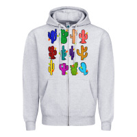 Christmas Glitter Cactus Zipper Hoodie | Teevron