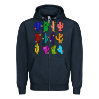 Navy christmas glitter cactus Zipper Hoodie - Zillion Design Studio